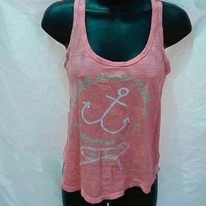 coral/pinkish color racerback anchor tank top
